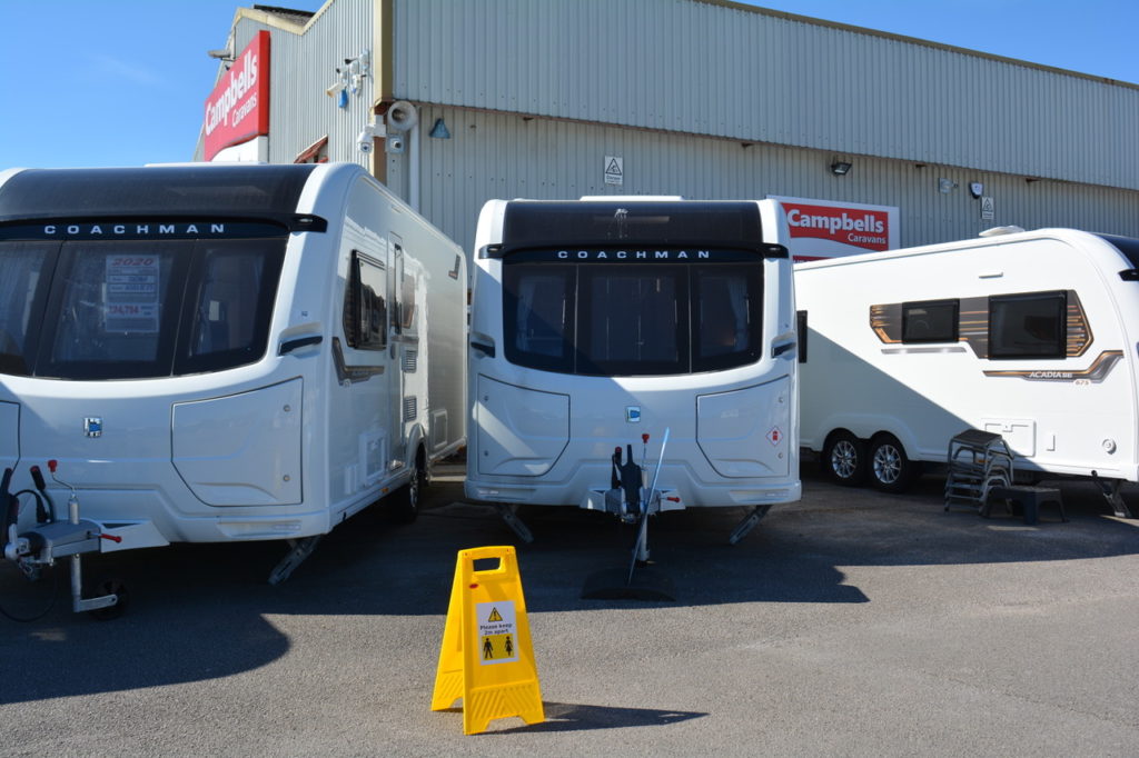 two metre marker on the Campbells Caravans site