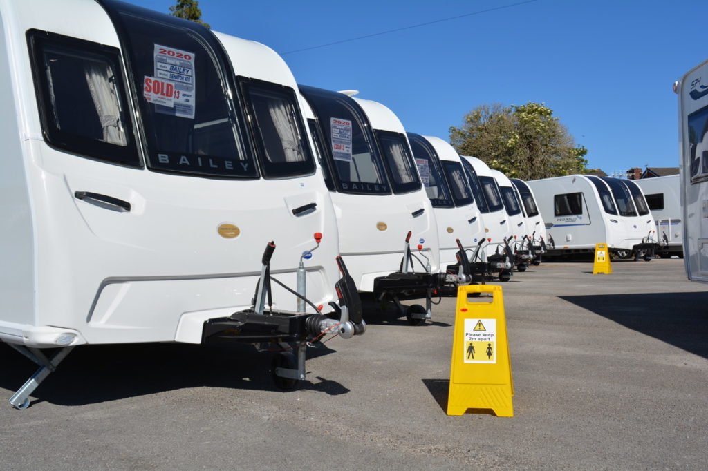 two metre markers on the Campbells Caravans site