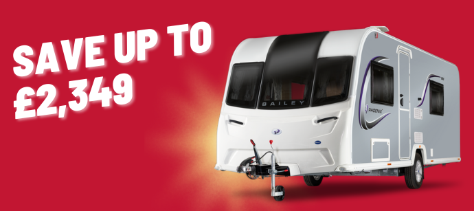 Graphic of caravan with text 'Save up to £2,349'